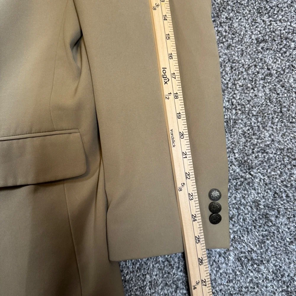 LL Bean Traveler Microfiber Blazer Mens 45R Tan Khaki 2 Button Sport Coat - Picture 8 of 14